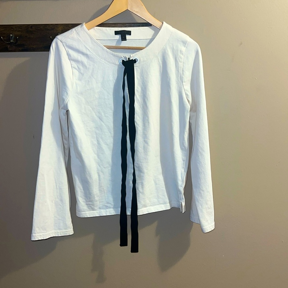 EUC J Crew Long Sleeve Velvet String Top